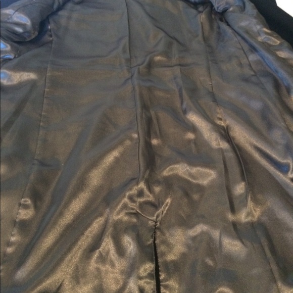 Black Recycled Wool Trench Coat Size Medium - Picture 9 of 16